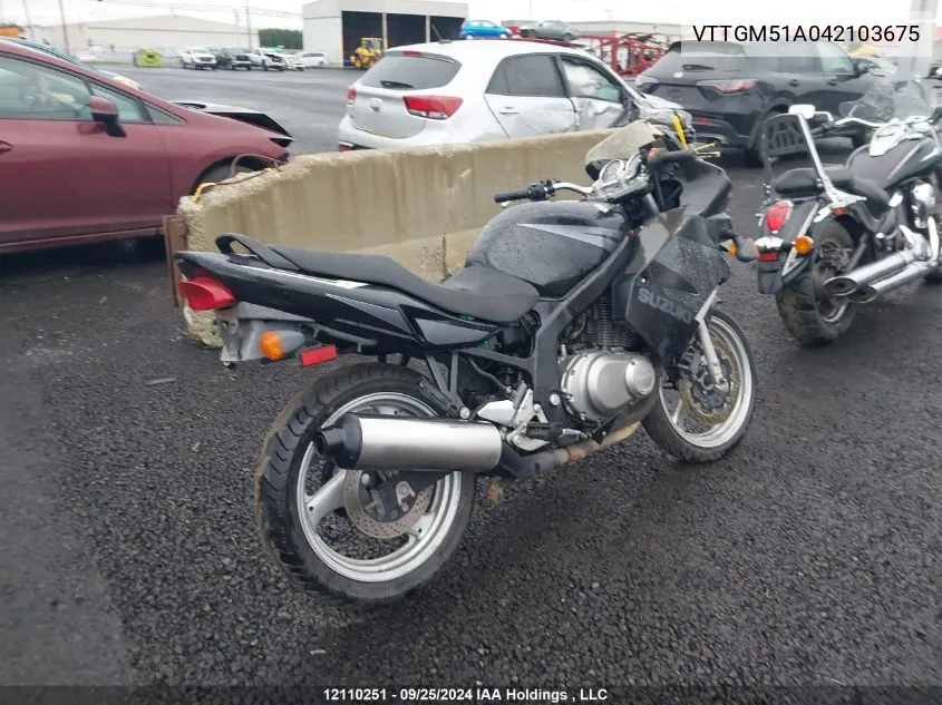 2004 Suzuki 750 VIN: VTTGM51A042103675 Lot: 12110251