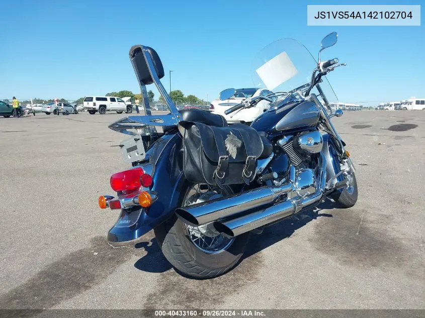 2004 Suzuki Vl800 VIN: JS1VS54A142102704 Lot: 40433160