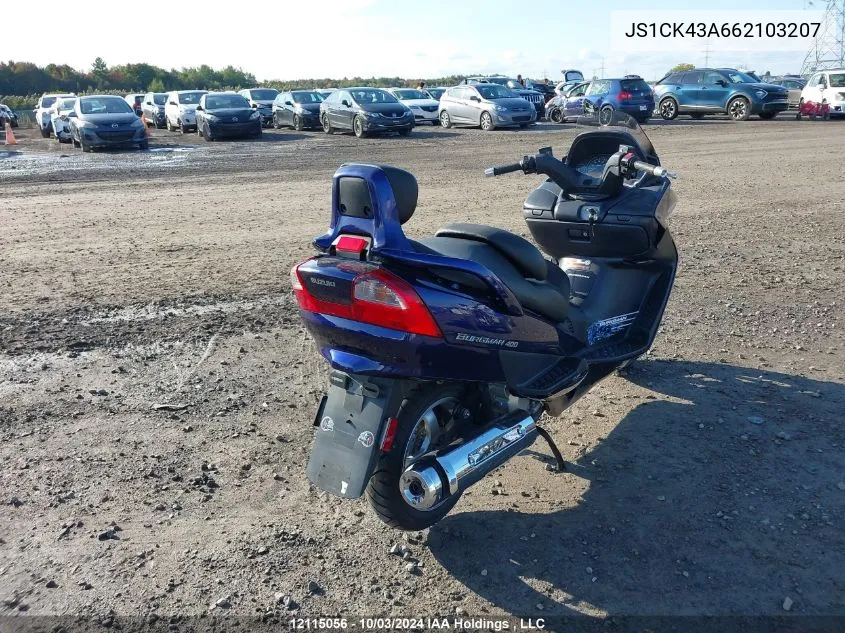 2006 Suzuki An400 VIN: JS1CK43A662103207 Lot: 12115056