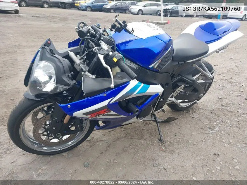 2006 Suzuki Gsx-R750 K6 VIN: JS1GR7KA562109760 Lot: 40278822