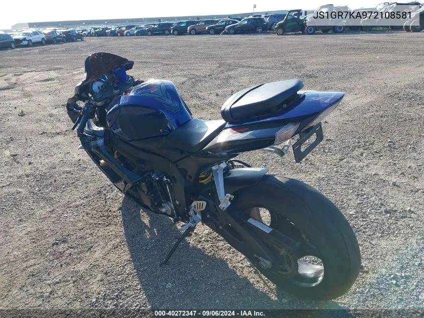 2007 Suzuki Gsx-R750 VIN: JS1GR7KA972108581 Lot: 40272347