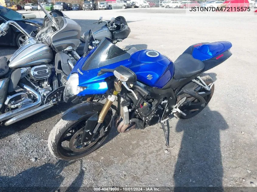 2007 Suzuki Gsx-R600 VIN: JS1GN7DA472115575 Lot: 40479000