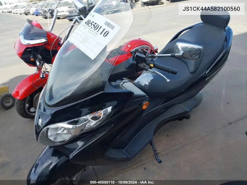 2008 Suzuki An400 VIN: JS1CK44A582100560 Lot: 40550110