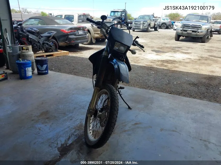 2009 Suzuki Dr-Z400 S VIN: JS1SK43A192100179 Lot: 39952031