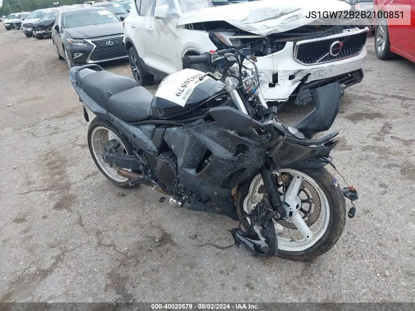 2011 Suzuki Gsx1250 F VIN: JS1GW72B2B2100851 Lot: 40020579