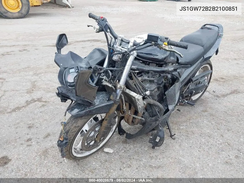 2011 Suzuki Gsx1250 F VIN: JS1GW72B2B2100851 Lot: 40020579