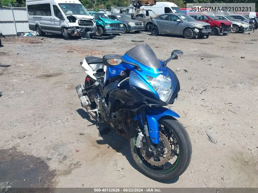 JS1GR7MA4B2103231 2011 Suzuki Gsx750