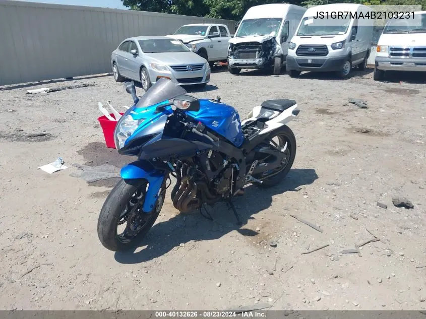 JS1GR7MA4B2103231 2011 Suzuki Gsx750