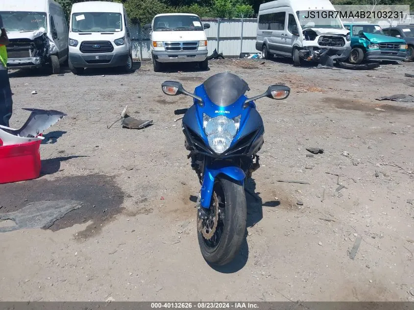 JS1GR7MA4B2103231 2011 Suzuki Gsx750