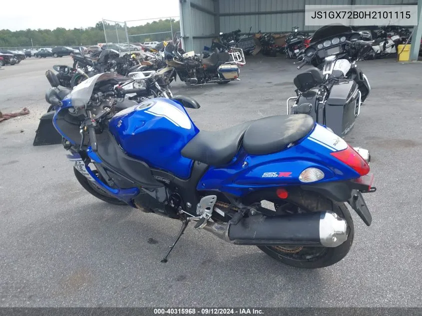 2017 Suzuki Gsx1300 Ra VIN: JS1GX72B0H2101115 Lot: 40315968