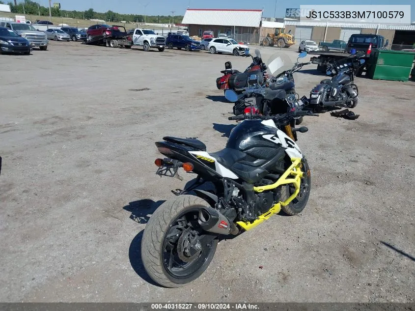 2021 Suzuki Gsx-S750 M/Z VIN: JS1C533B3M7100579 Lot: 40315227