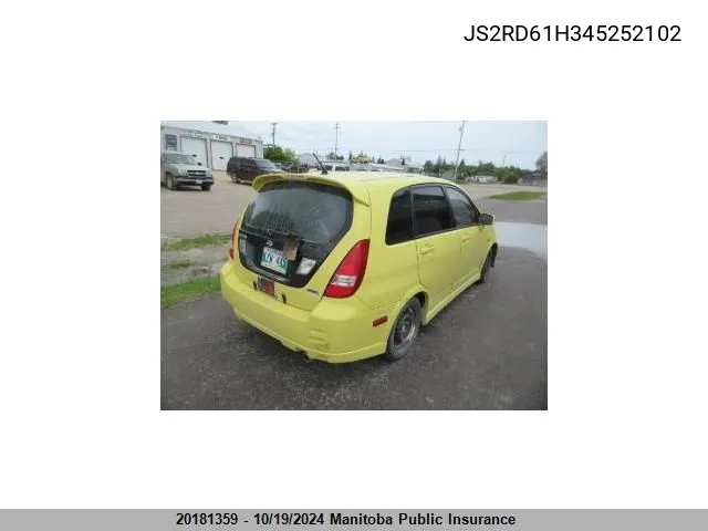 2004 Suzuki Aerio Sx VIN: JS2RD61H345252102 Lot: 20181359