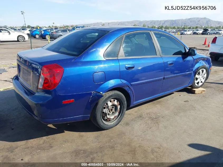 2004 Suzuki Forenza S VIN: KL5JD52Z54K956706 Lot: 40554503