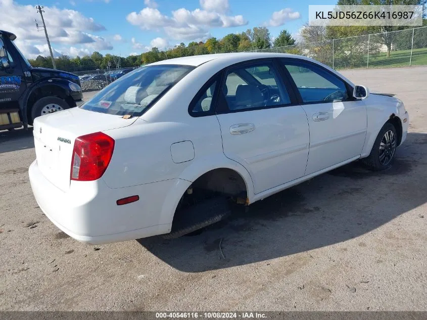 2006 Suzuki Forenza VIN: KL5JD56Z66K416987 Lot: 40546116