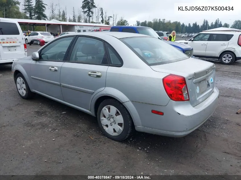 2007 Suzuki Forenza Convenience VIN: KL5JD56Z07K500434 Lot: 40378847