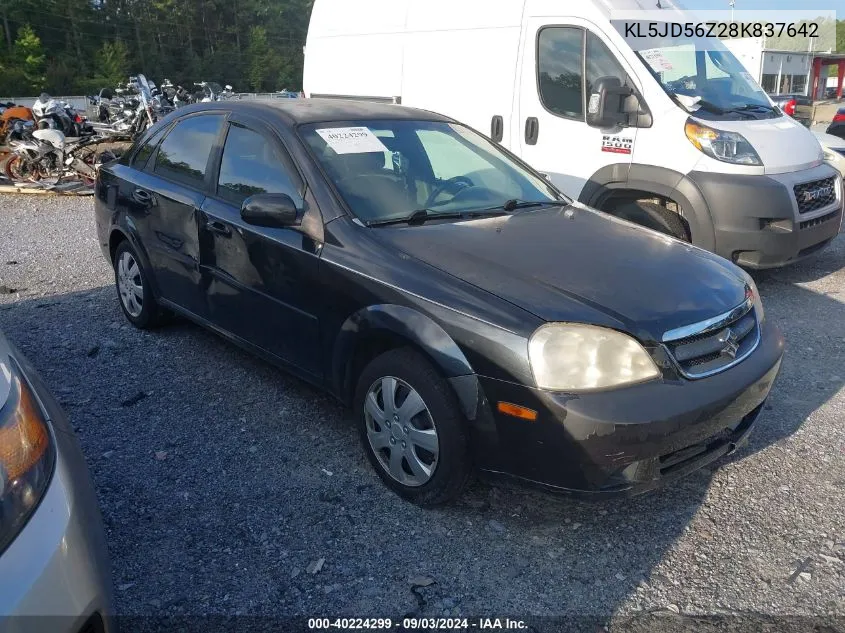 2008 Suzuki Forenza Convenience/Popular VIN: KL5JD56Z28K837642 Lot: 40224299