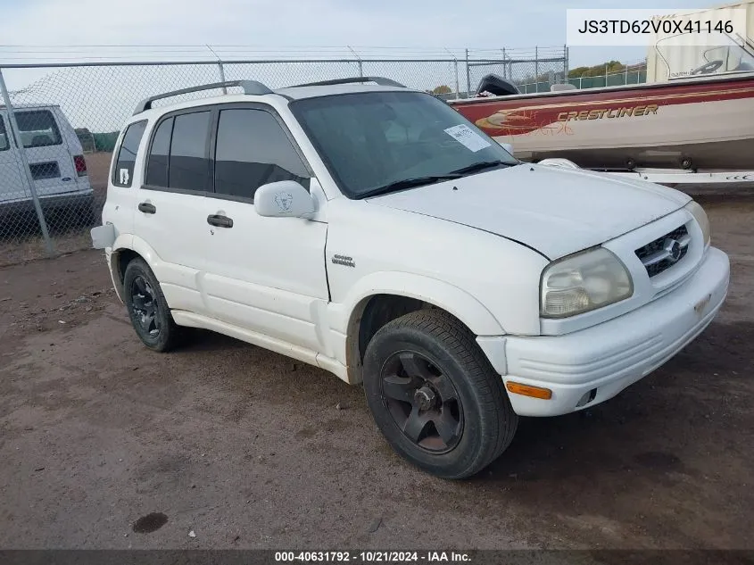 1999 Suzuki Grand Vitara Jx/Jlx VIN: JS3TD62V0X41146 Lot: 40631792