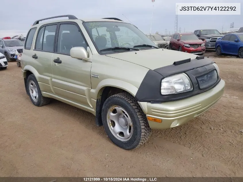 2000 Suzuki Grand Vitara VIN: JS3TD62V7Y4122292 Lot: 12121999