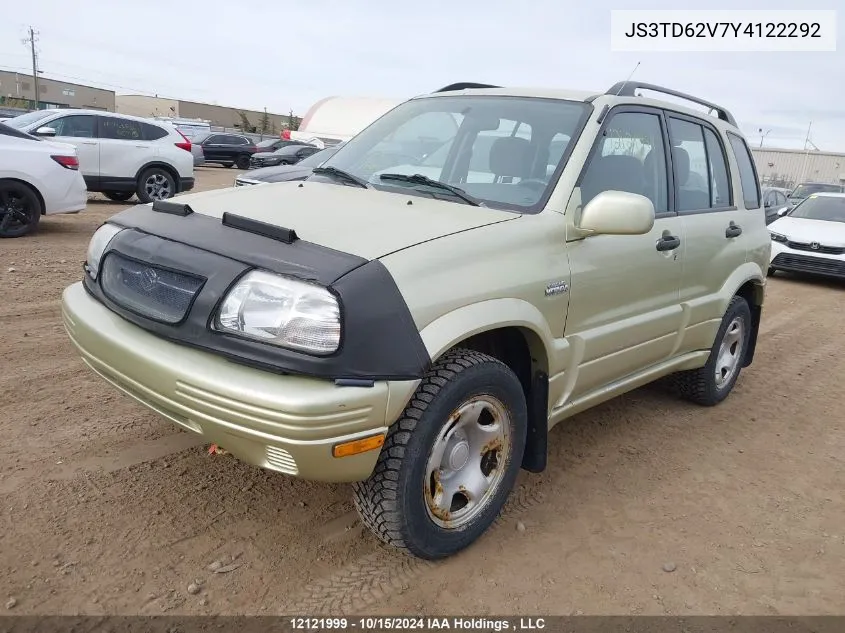 2000 Suzuki Grand Vitara VIN: JS3TD62V7Y4122292 Lot: 12121999