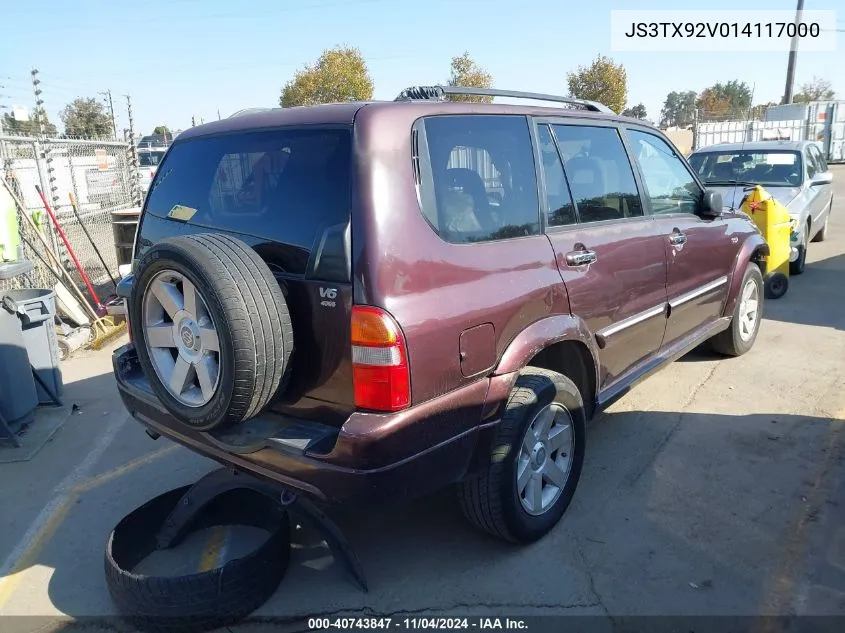 2001 Suzuki Grand Vitara Xl-7 Plus/Standard/Touring VIN: JS3TX92V014117000 Lot: 40743847