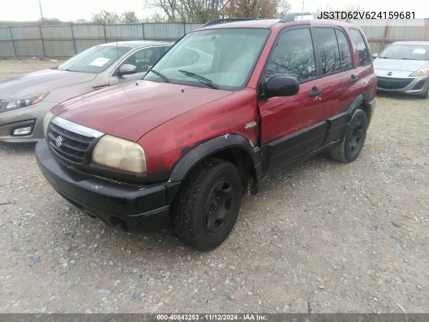 2002 Suzuki Grand Vitara Jlx/Limited VIN: JS3TD62V624159681 Lot: 40843253