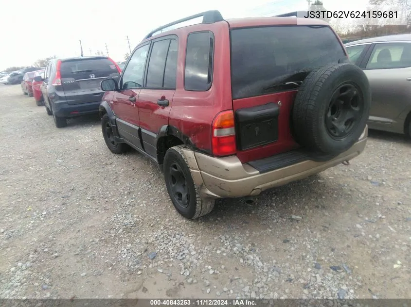 2002 Suzuki Grand Vitara Jlx/Limited VIN: JS3TD62V624159681 Lot: 40843253