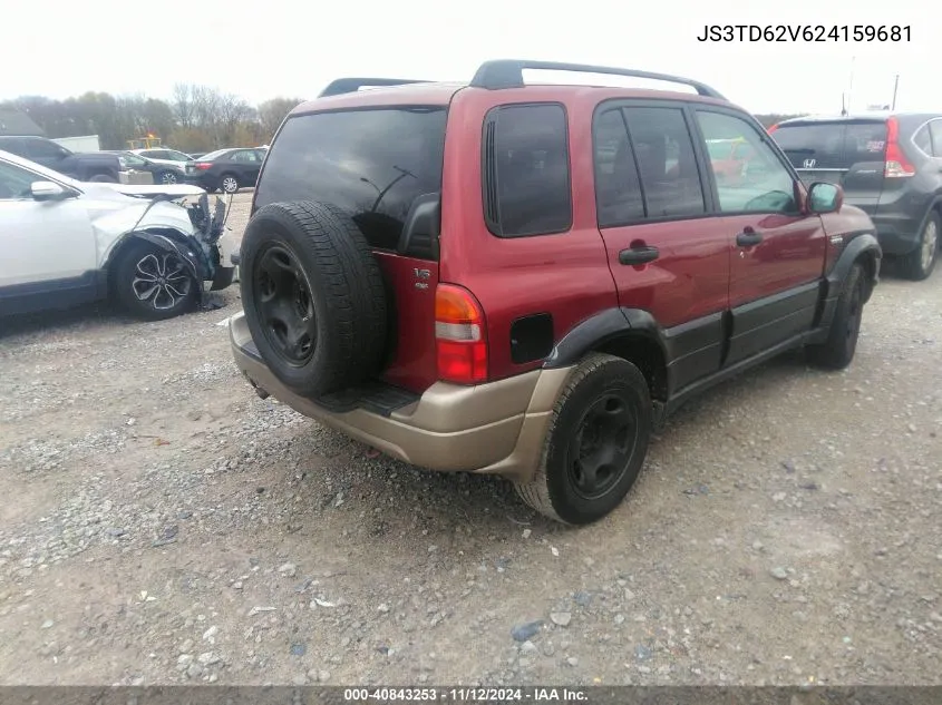 2002 Suzuki Grand Vitara Jlx/Limited VIN: JS3TD62V624159681 Lot: 40843253