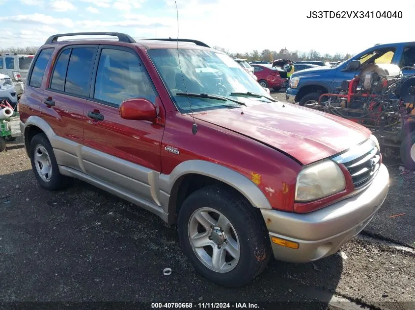 2003 Suzuki Grand Vitara VIN: JS3TD62VX34104040 Lot: 40780668