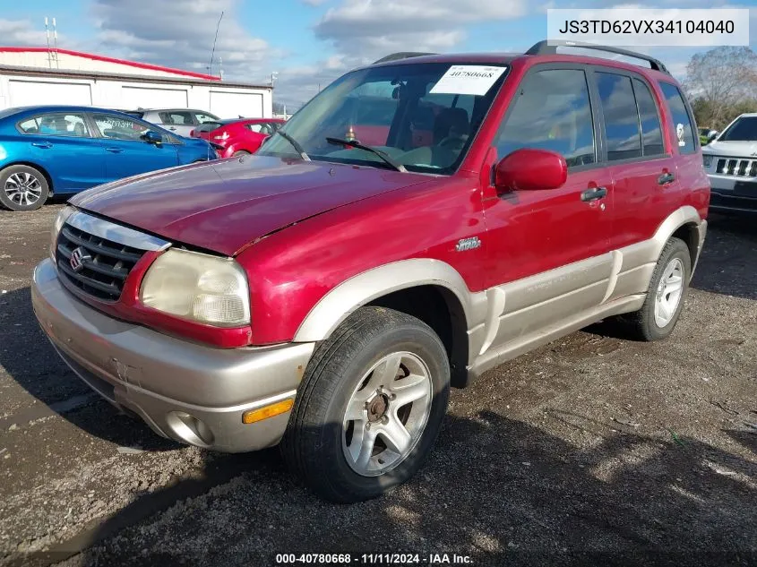 2003 Suzuki Grand Vitara VIN: JS3TD62VX34104040 Lot: 40780668