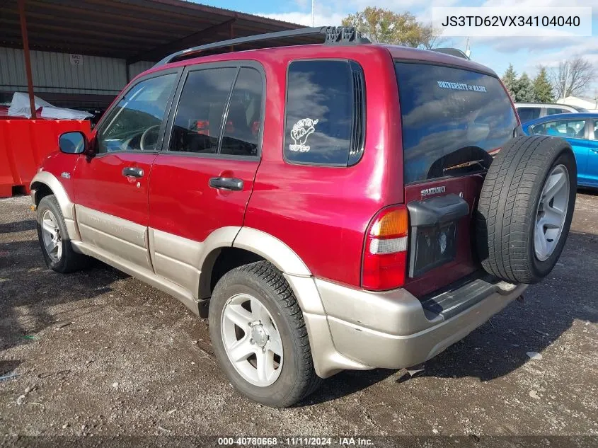 2003 Suzuki Grand Vitara VIN: JS3TD62VX34104040 Lot: 40780668