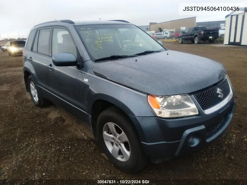 2006 Suzuki Grand Vitara Xsport VIN: JS3TD945064100436 Lot: 30047831