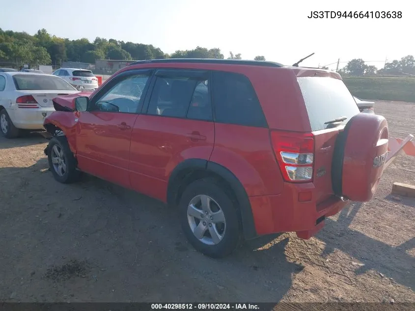 2006 Suzuki Grand Vitara Xsport VIN: JS3TD944664103638 Lot: 40298512