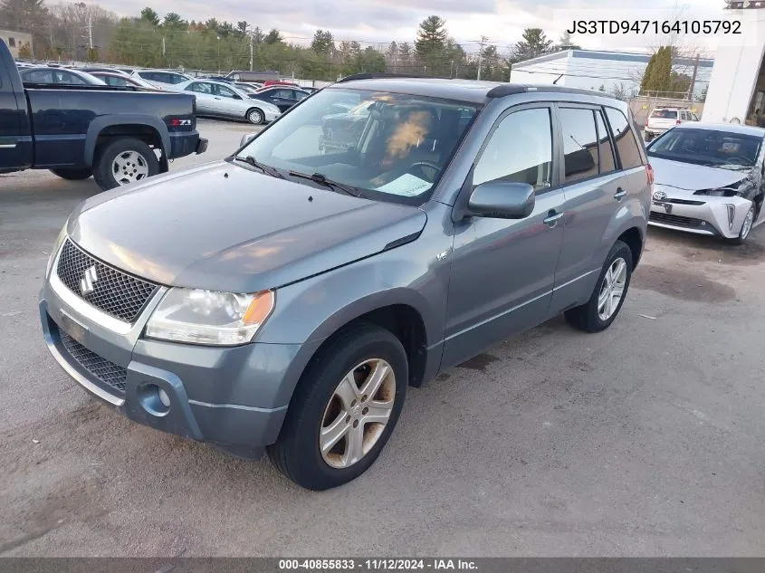 2006 Suzuki Grand Vitara Luxury VIN: JS3TD947164105792 Lot: 40855833