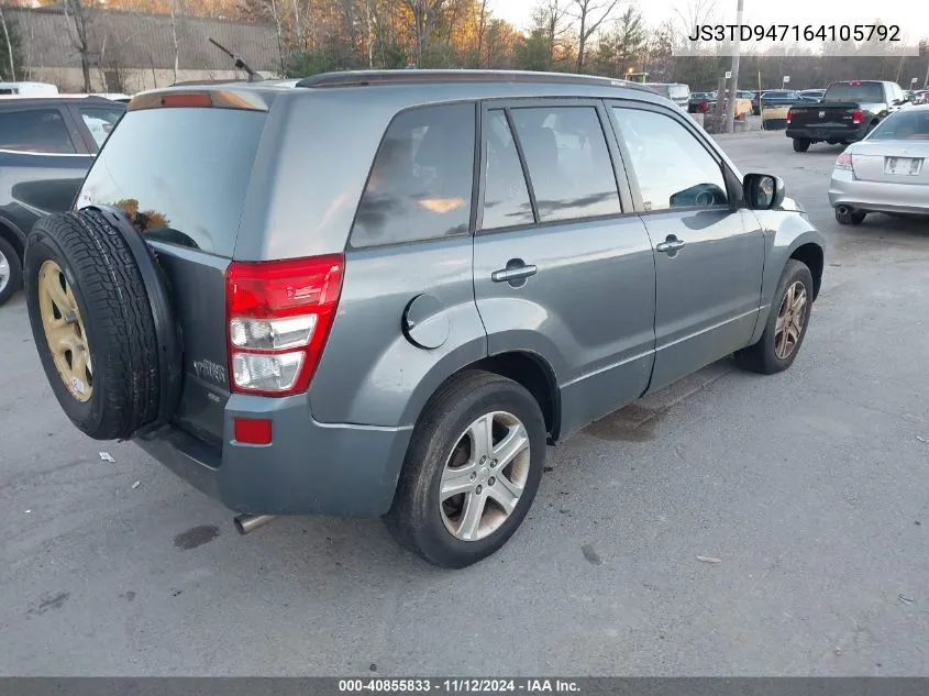 2006 Suzuki Grand Vitara Luxury VIN: JS3TD947164105792 Lot: 40855833