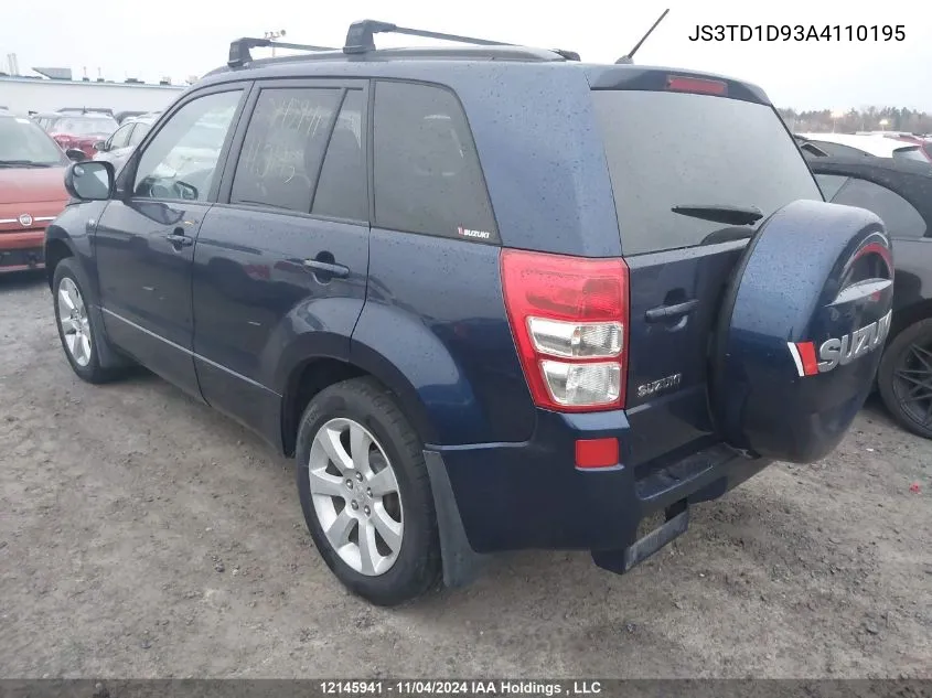 2010 Suzuki Grand Vitara VIN: JS3TD1D93A4110195 Lot: 12145941