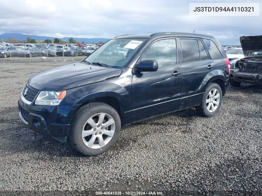 2010 Suzuki Grand Vitara Limited V6 VIN: JS3TD1D94A4110321 Lot: 40641028