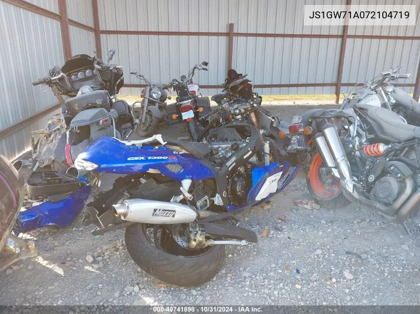 2007 Suzuki Gsx1300 Rz VIN: JS1GW71A072104719 Lot: 40741898