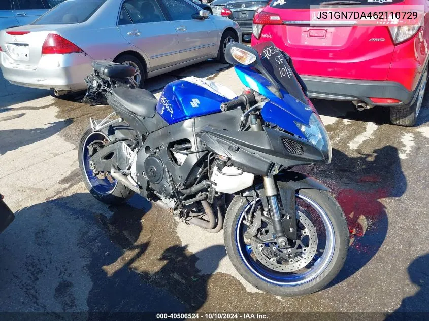 2006 Suzuki Gsx-R600 K6 VIN: JS1GN7DA462110729 Lot: 40506524