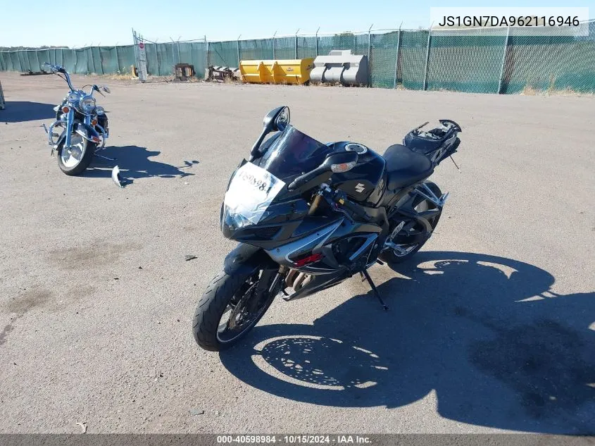 2006 Suzuki Gsx-R600 K6 VIN: JS1GN7DA962116946 Lot: 40598984