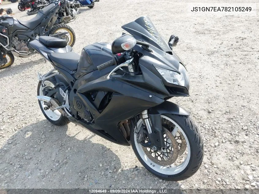 2008 Suzuki Gsx-R600 VIN: JS1GN7EA782105249 Lot: 12094649