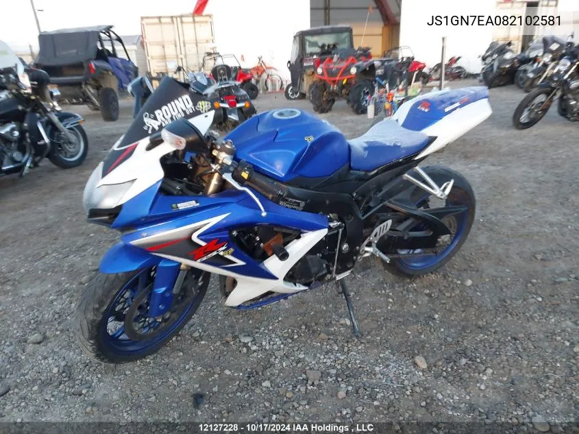 2008 Suzuki Gsx-R600 VIN: JS1GN7EA082102581 Lot: 12127228