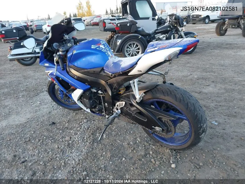 2008 Suzuki Gsx-R600 VIN: JS1GN7EA082102581 Lot: 12127228