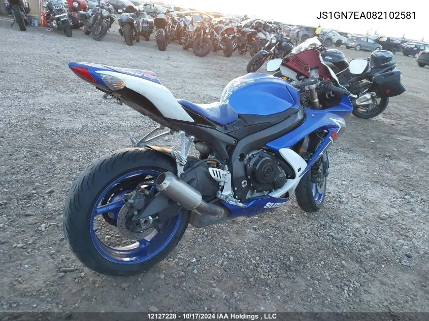 2008 Suzuki Gsx-R600 VIN: JS1GN7EA082102581 Lot: 12127228