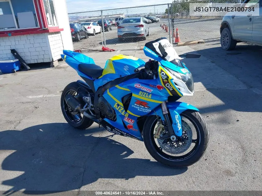 2014 Suzuki Gsx-R1000 VIN: JS1GT78A4E2100734 Lot: 40624541