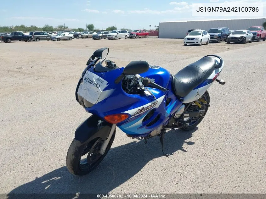 2004 Suzuki Gsx600 F VIN: JS1GN79A242100786 Lot: 40500782