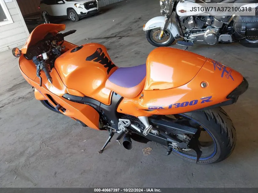 2007 Suzuki Gsx1300 Rz VIN: JS1GW71A372106318 Lot: 40667397