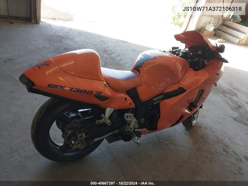 2007 Suzuki Gsx1300 Rz VIN: JS1GW71A372106318 Lot: 40667397