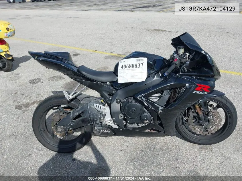 2007 Suzuki Gsx-R750 VIN: JS1GR7KA472104129 Lot: 40688837