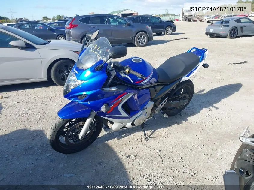 2008 Suzuki Gsx650 F VIN: JS1GP74A482101705 Lot: 12112646