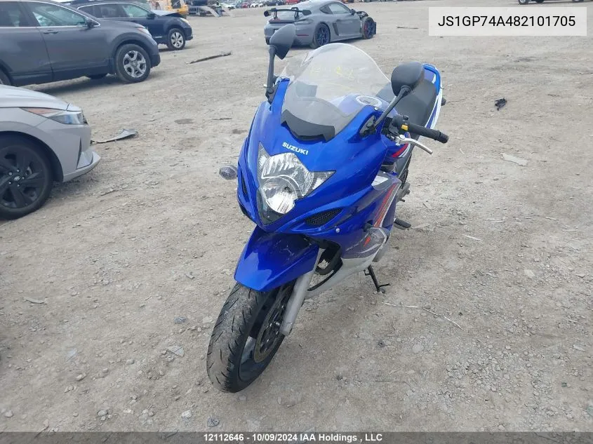 2008 Suzuki Gsx650 F VIN: JS1GP74A482101705 Lot: 12112646